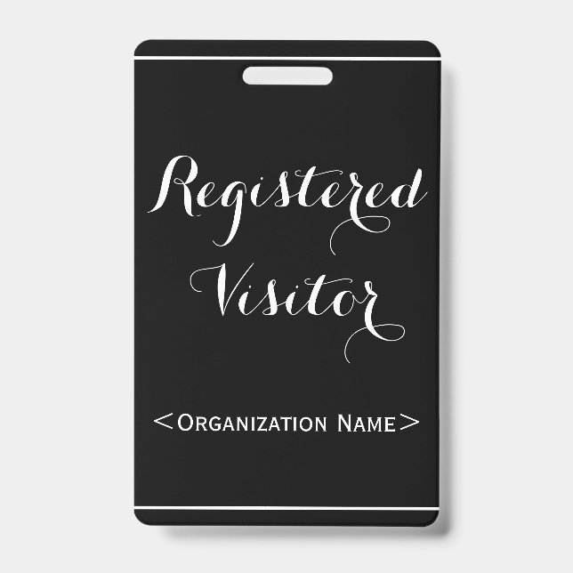 Glamourous "Registered Visitor" Badge (Front)