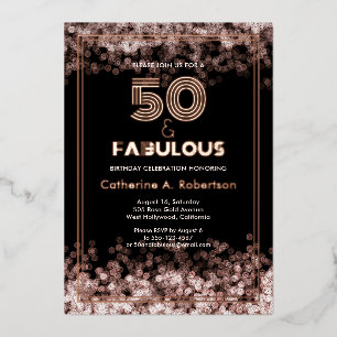 Glamourous Retro 50 & Fabulous Birthday Rose Gold 