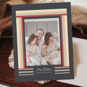 Glamourous Ribbon Border African Christmas  Holiday Card