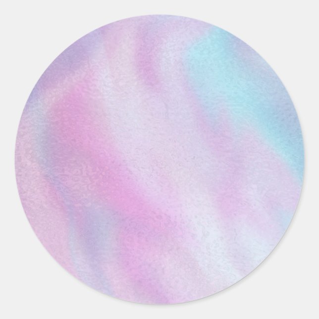 Glamourous Romantic iridescent  pearl holographic Classic Round Sticker (Front)
