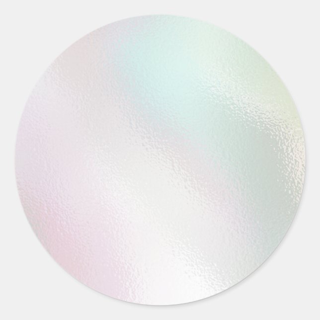 Glamourous Romantic iridescent  pearl holographic Classic Round Sticker (Front)