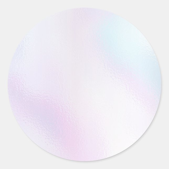 Glamourous Romantic iridescent  pearl holographic Classic Round Sticker (Front)