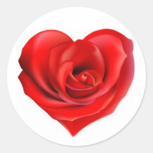 Glamourous rose classic round sticker