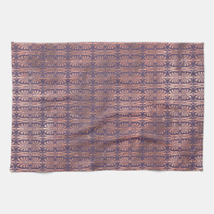 Glamourous Rose Gold Foil and Lavender Art Deco Kitchen Towel