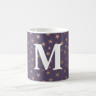 Glamourous Rose Gold Foil and Lavender Stars Coffee Mug