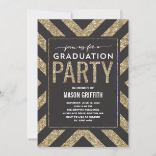 Glamourous Shimmer   Graduation Party Invitation
