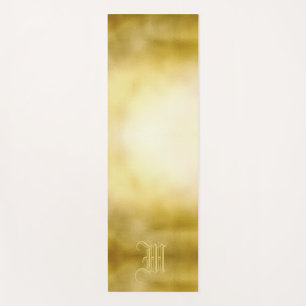 Glamourous Shiny Gold Royal Crown Monogram Yoga Mat
