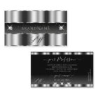 Glamourous Silver Black Sparkling Diamonds Initial