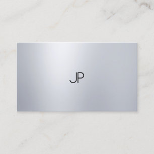 Glamourous Silver Look Elegant Modern Monogram Business Card