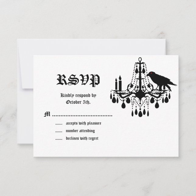 Glamourous Skeletons RSVP Card (Front)
