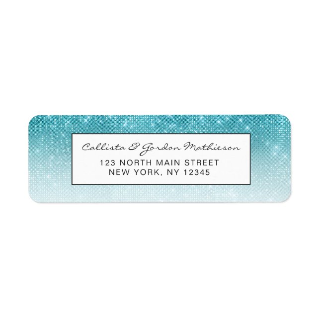 Glamourous Sparkly Aqua Blue Glitter Sequin Ombre (Front)