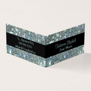 Glamourous Sparkly Glittery Glitzy Silver Bling Business Card