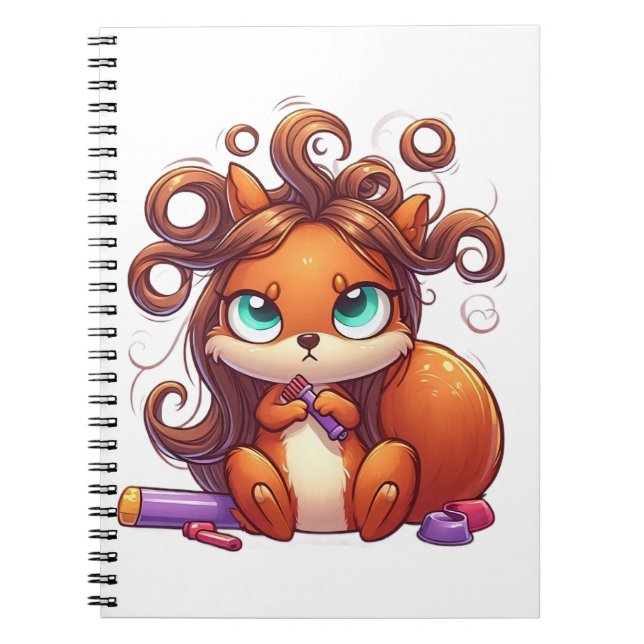 Glamourous Squirrel Hair Day Notebook (Front)