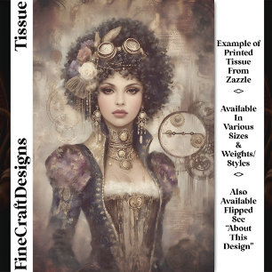 Glamourous Steampunk Woman DM2RF Decoupage Tissue Paper