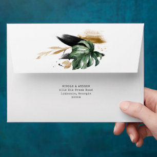 Glamourous Summer Greenery Wedding Matching Envelope