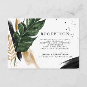 Glamourous Summer Greenery   Wedding Reception Enclosure Card