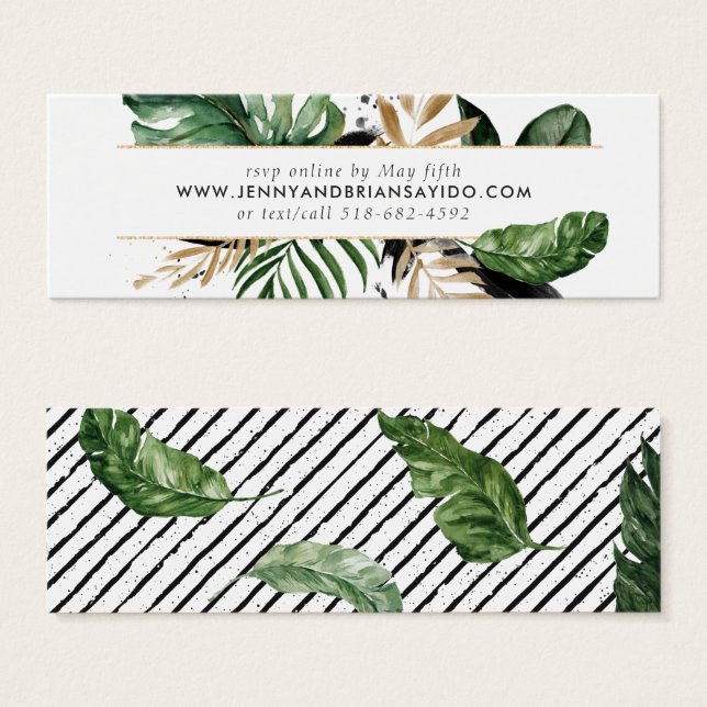 Glamourous Summer Greenery | Wedding Website RSVP (Front & Back)
