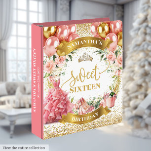Glamourous Sweet 16 Ring Binder Blush Roses