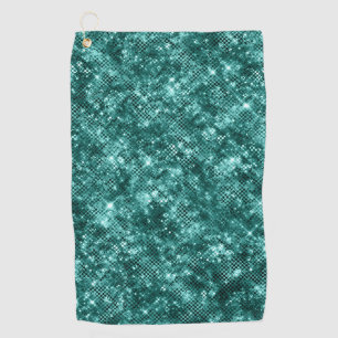Glamourous Turquoise Sparkle Dots  Elegant Chic Golf Towel