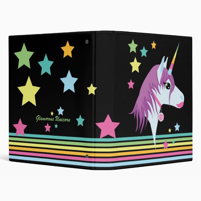Glamourous Unicorn Binder for Girls (Background)