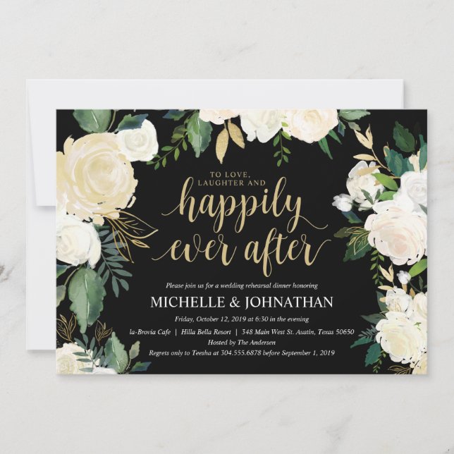 Glamourous Wedding Rehearsal Dinner Invitation car (Front)