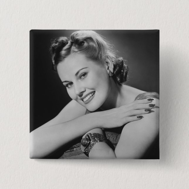 Glamourous Woman 2 Inch Square Button (Front)
