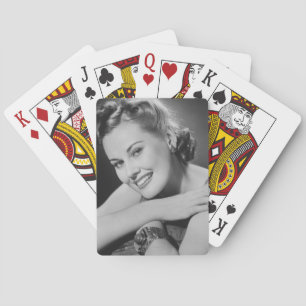 Glamourous Woman Playing Cards