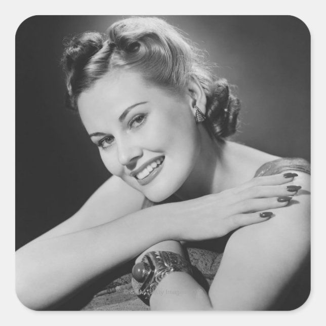 Glamourous Woman Square Sticker (Front)