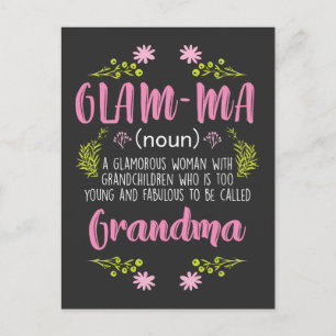 Glamourous Woman Young Crazy Grandma Glam ma Postcard