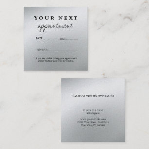 Glamour's Silver Beauty Salon Appointment Card
