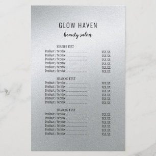 Glamour's Silver Beauty Salon Flyer