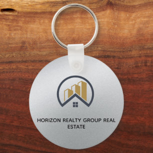 Glamour's Silver Black and White Real Estate Keychain