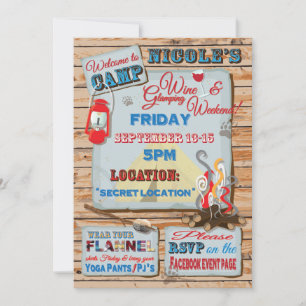Glamping and Wine Weekend Party Invitation