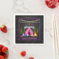 Glamping Birthday Party Napkin - Custom