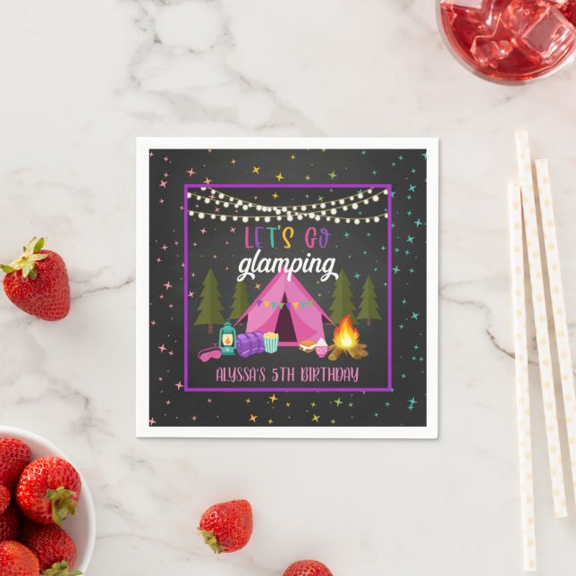 Glamping Birthday Party Napkin - Custom (Insitu)