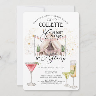 Glamping Birthday Party Under The Stars Invitation