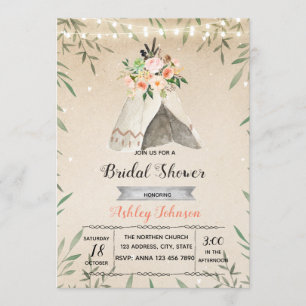 Glamping bridal shower party invite