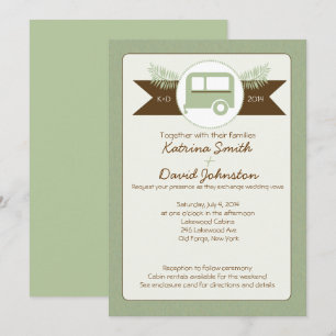 Glamping Camper Nature Lovers Wedding Invitation