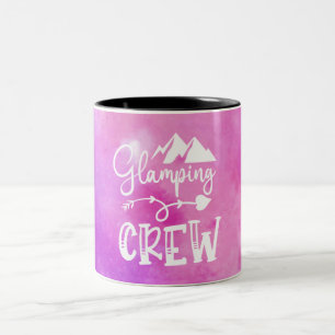 Glamping Camping Camper Typo Art Two-Tone Coffee Mug