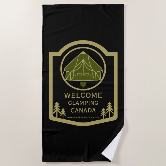 Glamping Canada Business Beach Towel (Front)