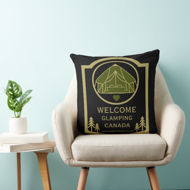 Glamping Canada Business Throw Pillow (Chair)