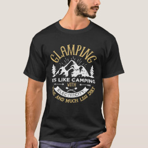 Glamping Definition Clothes Glamper Women Wine Fun T-Shirt