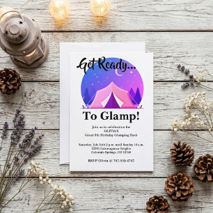 Glamping Girls Camping Birthday Party Invitation