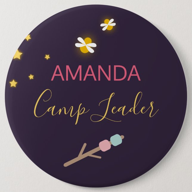 Glamping Party Identification 6 Inch Round Button (Front)
