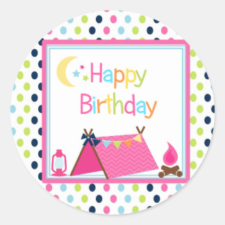 Glamping party stickers
