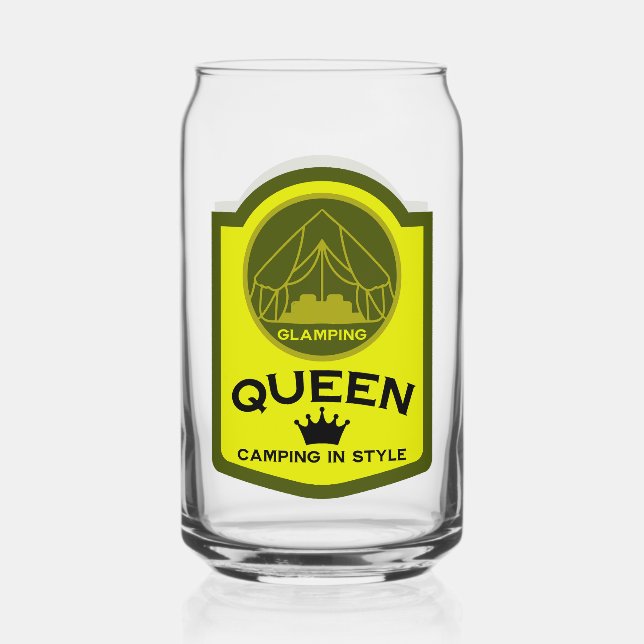 Glamping Queen Camping In Style Can Glass (Front)