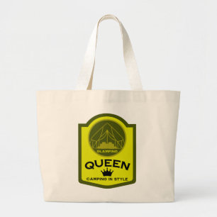Glamping Queen Camping In Style Large Tote Bag