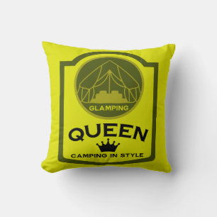 Glamping Queen Camping In Style Throw Pillow