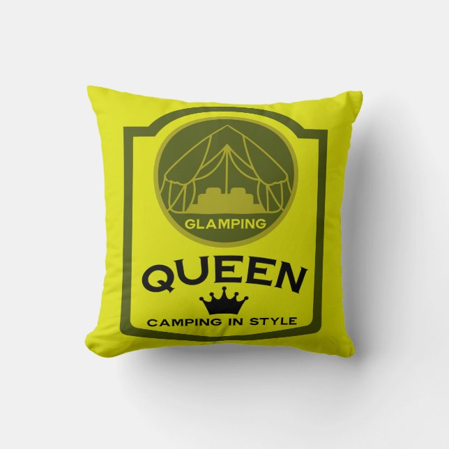 Glamping Queen Camping In Style Throw Pillow (Front)