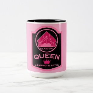 Glamping Queen Camping In Style Two-Tone Coffee Mug